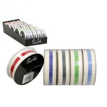 D - Shmick Bright Striped Cotton Ribbon / 22mm x 2M (5 Assorted Colours in CDU)