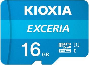 Kioxia 16GB microSD Exceria Flash Memory Card w/Adapter U1 R100 C10 Full HD High Read Speed 100MB/s