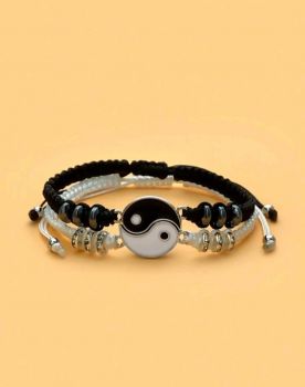 1 Pair Yin & Yang Decor Couple Bracelet