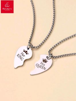 King And Queen Couple Necklaces