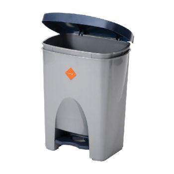 Phoenix Delux Pedal Bin Silver/Blue - 18L 