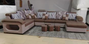 U-Shaped Fabric Sofa Set (2) 