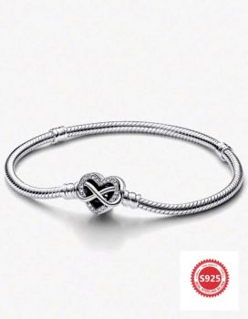 1pc S925 Siny Infinity Heart Charm Bracelet