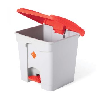 Phoenix Heavy Duty Pedal Bin Fog/Chilli - 30L 