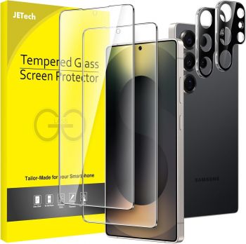 PREORDER JETech Screen Protector for Samsung Galaxy S25 series with Camera Lens Protector, Tempered Glass Film, Fingerprint ID Compatible, HD Clear, 2-Pack Each