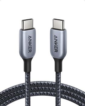 PREORDER Anker 765 USB C to USB C Cable (240W 6ft Nylon), USB 2.0 Fast Charging USB C Cable for iPhone 15/15Pro/15Plus/ 15ProMax, MacBook Pro 2021, iPad Pro, iPad Air 4th, Samsung Galaxy S23+/S23 Ultra (6 ft)