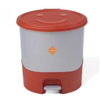 Phoenix Oval Pedal Bin Silver/Red - 14L 