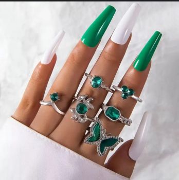 Butterfly midi ring set