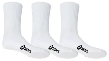 ASICS PACE CREW SOCKS 3PK BRILLIANT (12+)- WHITE